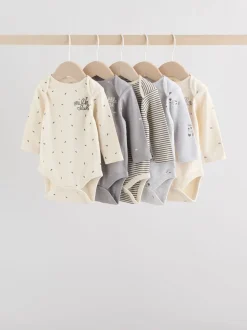 monochrome - Lot de 5 bodys à manches longues pour bébé