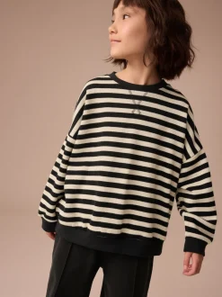 monochrome - Sweat-shirt oversize côtelé confortable (9mois-16ans)