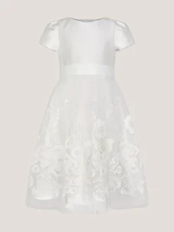 Monsoon Alicia Robe brodée en satin fleuri