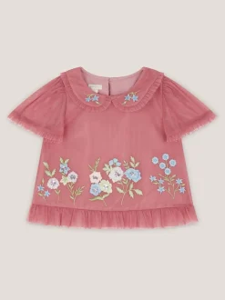 Monsoon Haut Kristi en tulle brodé