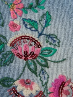 Monsoon Jeans à jambes larges brodés fleuris Sequins