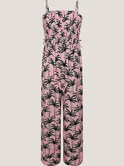 Monsoon Palm Print Strappy Jumpsuit