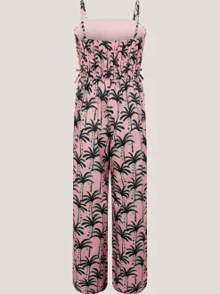 Monsoon Palm Print Strappy Jumpsuit