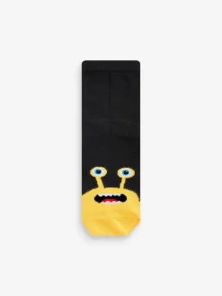 Monstres noir/lumineux - Paquet de chaussettes en coton riche 10