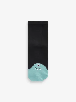 Monstres noir/lumineux - Paquet de chaussettes en coton riche 10