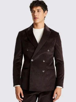 MOSS veste de costume habillée en velours côtelé à double boutonnage