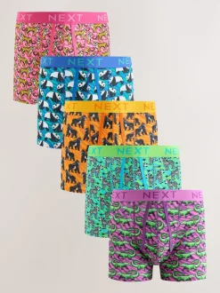 Motif animaux rose vif/bleu - Boxers avec ouverture sur le devant