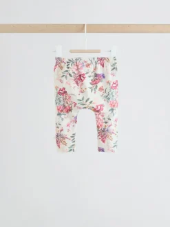 Motif floral rose/crème - Ensemble 2 pièces avec pulls et leggings à nœud bébé (0mois-2ans)