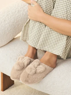 Motif lapin neutre - Chaussons Mule