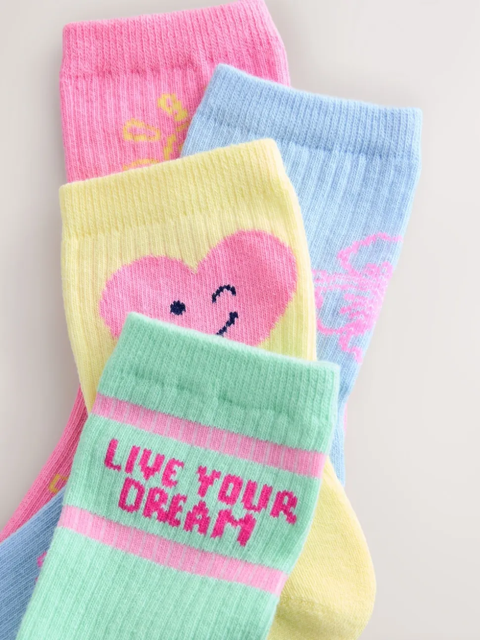 Motif multicolore - Chaussettes de cheville à semelle coussinée en coton riche 4 Pack