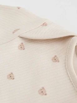 Motif ours neutre - Lot de 5 bodys à manches longues pour bébé