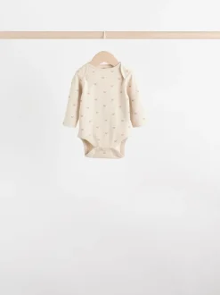 Motif ours neutre - Lot de 5 bodys à manches longues pour bébé