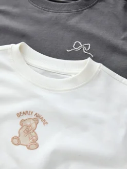 Motif ours neutre - Lot de 2 pyjamas tissés à carreaux (3-16ans)