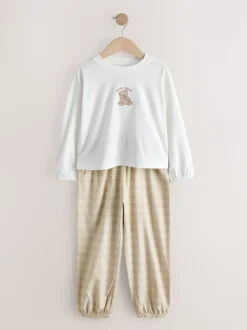 Motif ours neutre - Lot de 2 pyjamas tissés à carreaux (3-16ans)