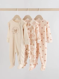 Motif ours neutre - Lot de 3 dors-bien bébé à fermeture éclair bidirectionnelle (0-2ans)