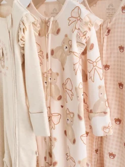 Motif ours neutre - Lot de 3 dors-bien bébé à fermeture éclair bidirectionnelle (0-2ans)