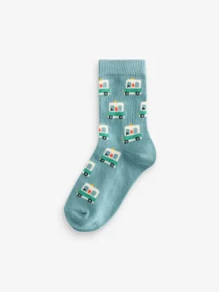 Motif véhicule vif - Paquet de chaussettes en coton riche 7