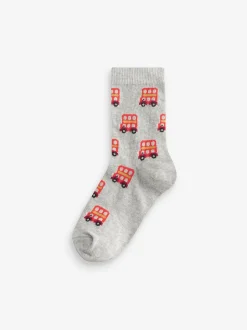 Motif véhicule vif - Paquet de chaussettes en coton riche 7