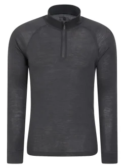 Mountain Warehouse Haut thermique à col zippé en mérinos II homme