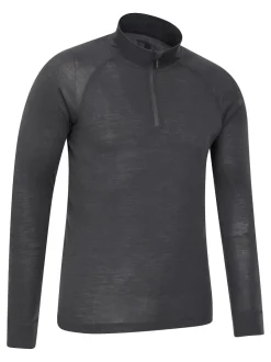 Mountain Warehouse Haut thermique à col zippé en mérinos II homme