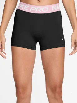 mousse Noir/Rose - Short motard Nike Pro Mid-Rise 3po