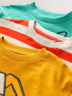 Multi Digger - Lot de 3 t-shirts imprimés graphiques à manches longues (3mois-7ans)