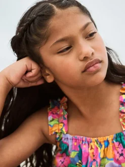 Multi Floral - Combinaison large imprimée 100% coton (3-16ans)