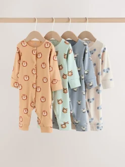 Multi Safari Animal - Combinaisons de sommeil pour bébé 4 Pack (0mois-3ans)