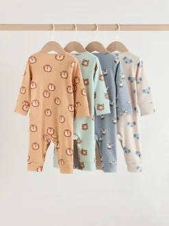 Multi Safari Animal - Combinaisons de sommeil pour bébé 4 Pack (0mois-3ans)