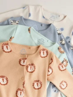 Multi Safari Animal - Combinaisons de sommeil pour bébé 4 Pack (0mois-3ans)