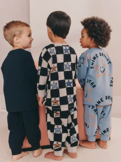 Multi Star et damier - Lot de 3 pyjamas oversize (9mois-10ans)