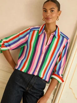 Multi Stripe (Multi Stripe) - Love & Roses chemise boutonnée à manches longues