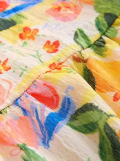 Multi tropical - Robe Effet froissé à manches d’ange (3-16ans)