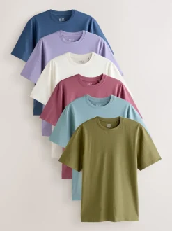 Multicolore - Ajustement régulier - Lot de t-shirts essentiels en coton 6