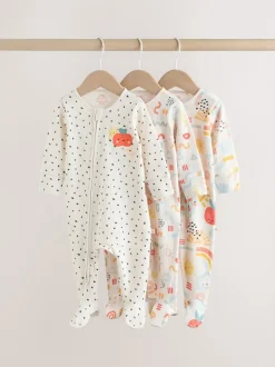 Multicolore - Combinaison de nuit zippée pour bébé 3 Pack (0-2ans)