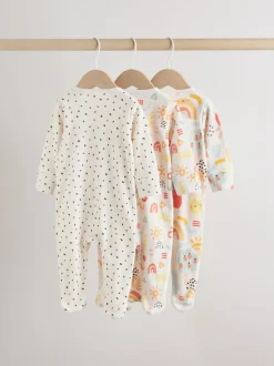 Multicolore - Combinaison de nuit zippée pour bébé 3 Pack (0-2ans)