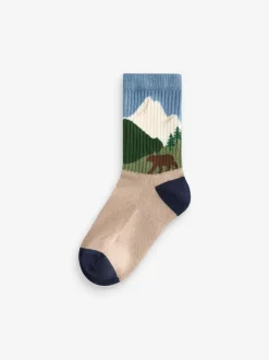 Multicolore - Cushioned Semelle intérieure Cotton Rich Ribbed Tipped Chaussettes 5 Lot