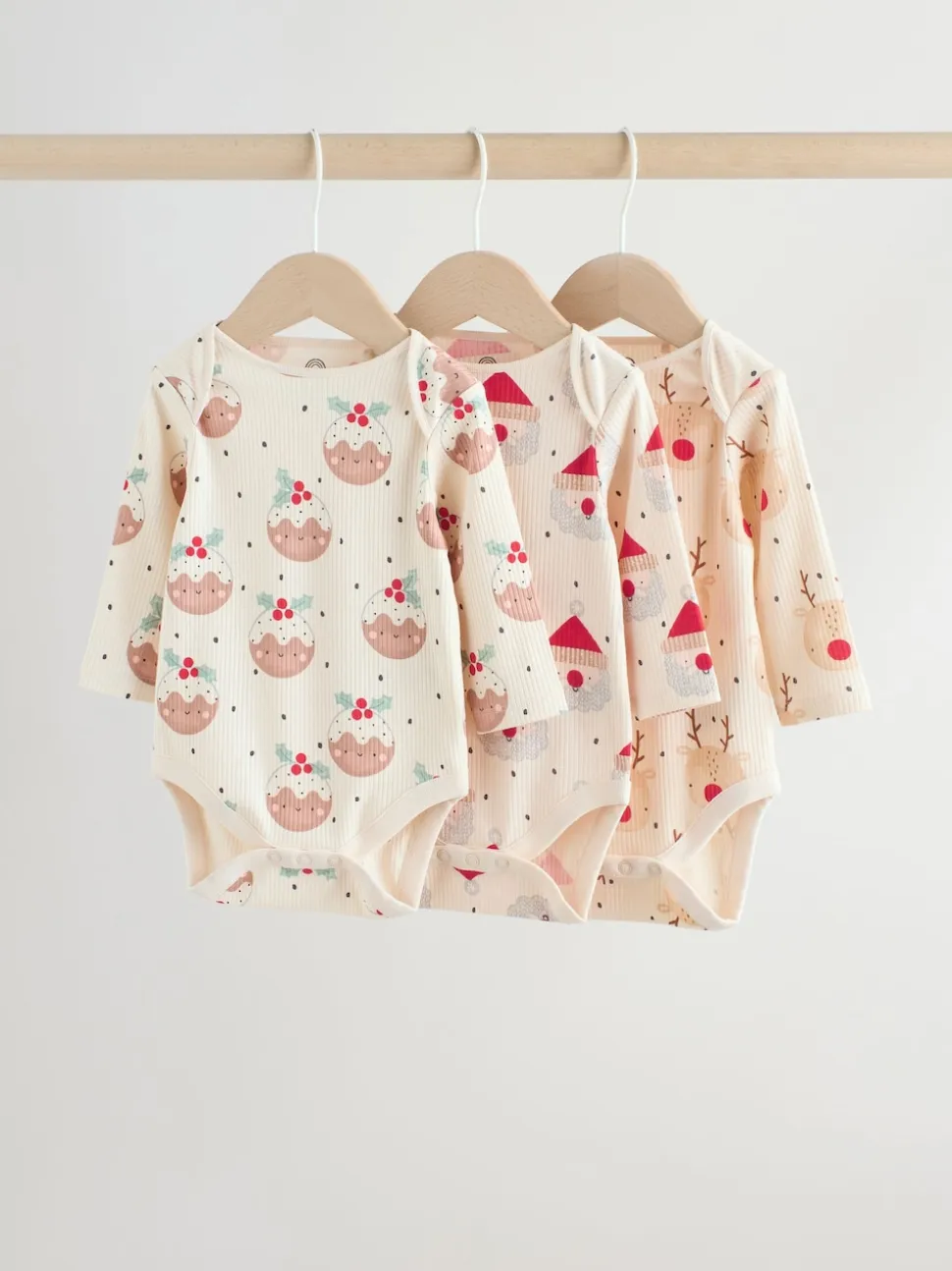 Multicolore - Lot de 3 bodys de Noël bébé
