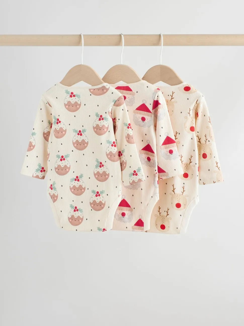 Multicolore - Lot de 3 bodys de Noël bébé