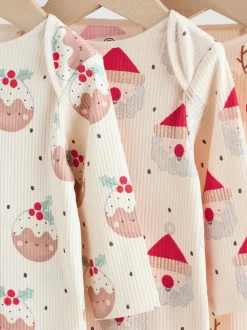 Multicolore - Lot de 3 bodys de Noël bébé