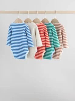 Multicolore - Lot de 5 bodys à manches longues pour bébé