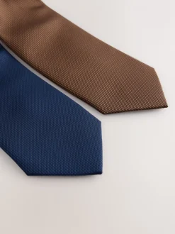 Multicolore - Lot de 2 cravates texturées