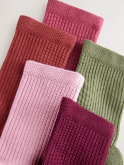 Multicolore - Lot de 5 paires de chaussettes côtelées en coton majoritaire