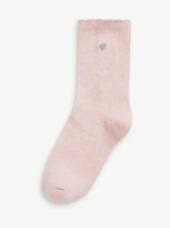 Multicolore - Lot de 7 paires de chaussettes de sport enrichies en coton avec cœur brodé