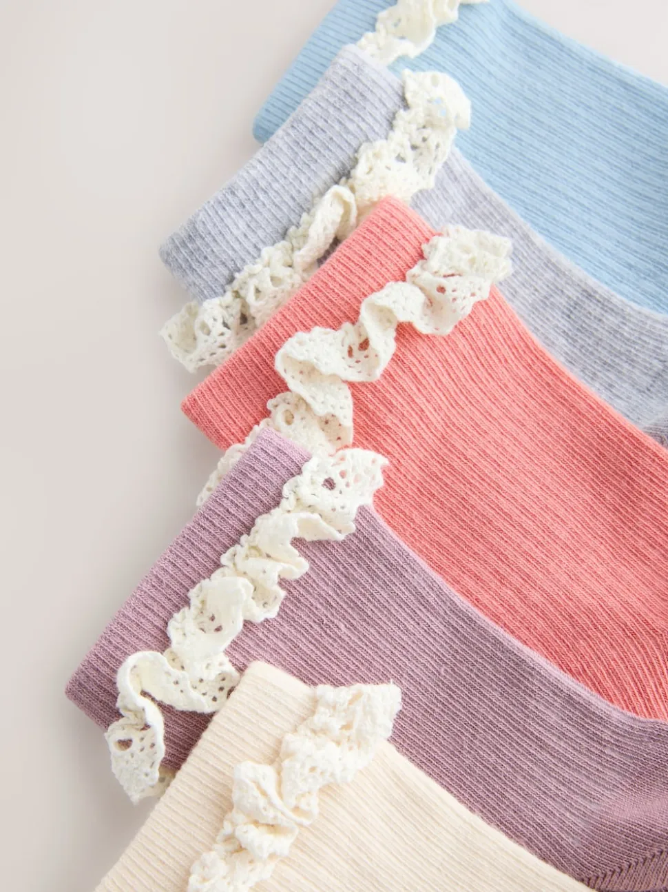 Multicolore - Lot de 5 paires de chaussettes à volants en coton riche