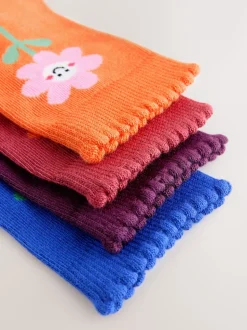 Multicolore - Lot de 4 paires de chaussettes en coton riche en fleurs et cœur