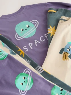 Multicolore - Lot de 3 pyjamas oversize (9mois-10ans)