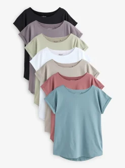 Multicolore - Lot de 7 T-shirts à manches courtes 100 % coton