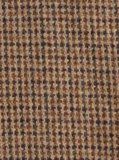 Multicolore - Pantalons texturés à dents de poule en laine