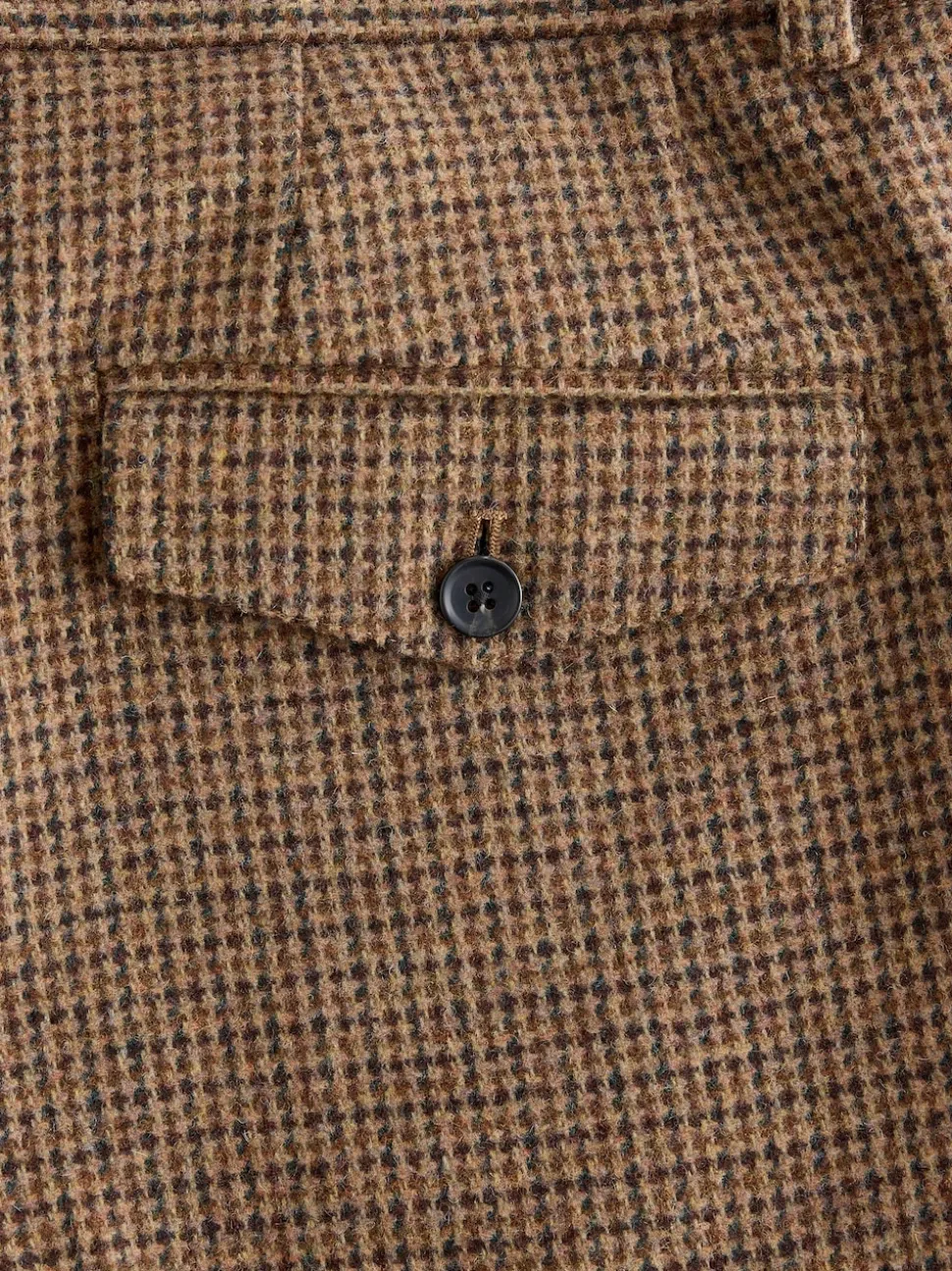 Multicolore - Pantalons texturés à dents de poule en laine